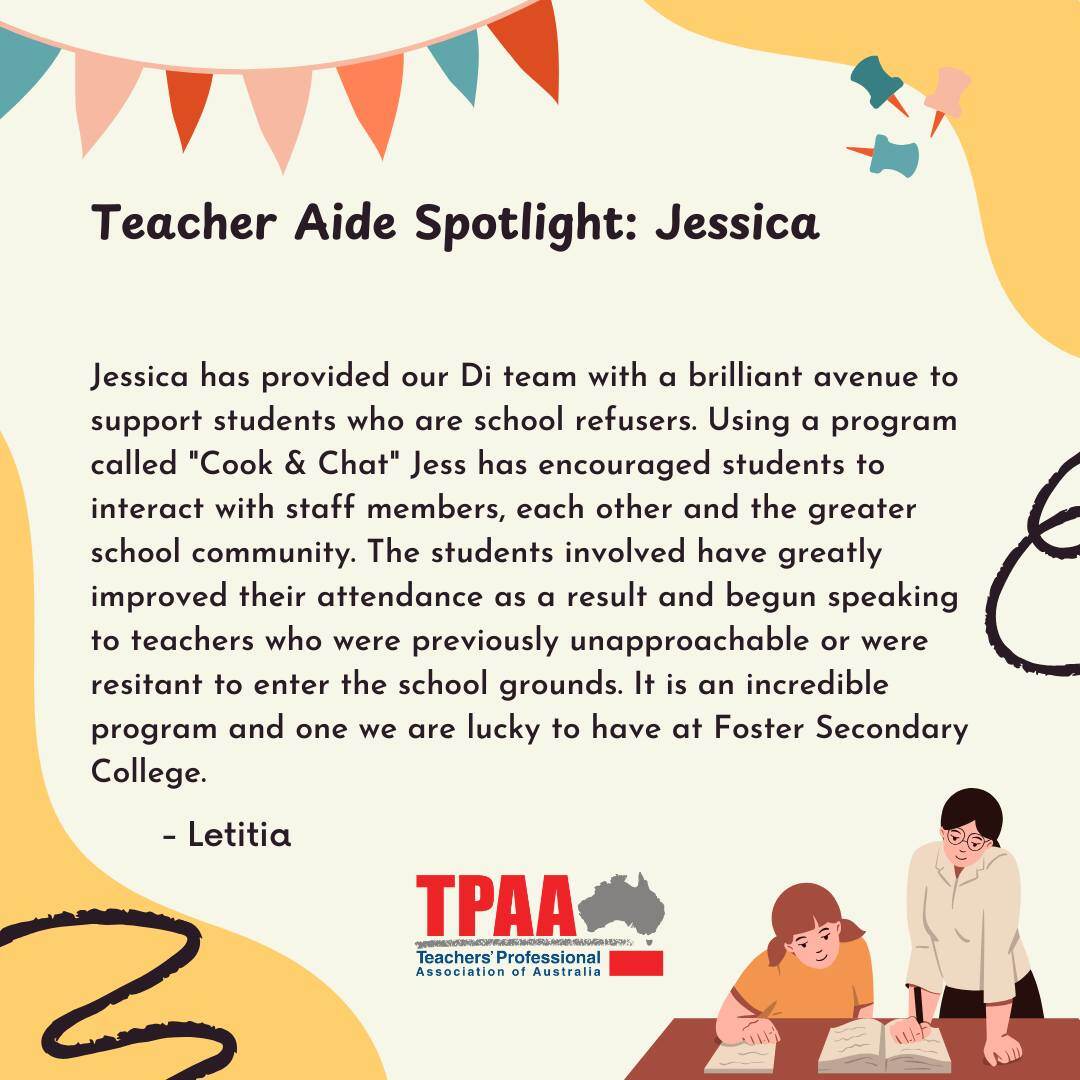 Teacher Aide Nomination - Jessica